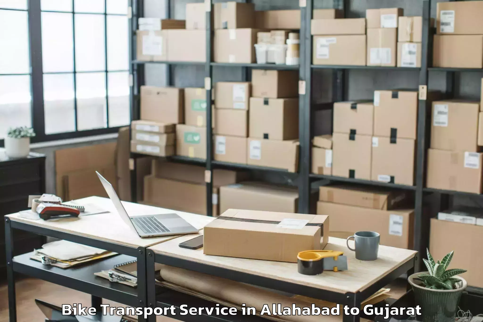 Hassle-Free Allahabad to Dholka Bike Transport